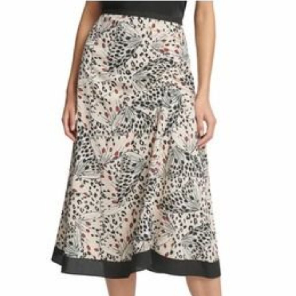 10 DKNY Animal Print Butterfly Midi Skirt